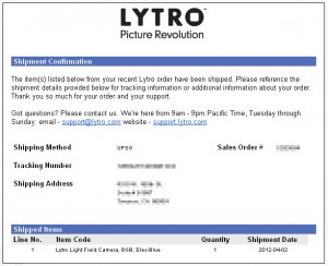 Lytro is shipping the next batch of cameras