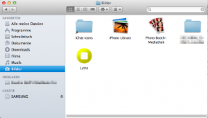 Am Mac den Finder öffnen und das Verzeichnis Bilder öffnen.