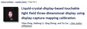 Forscher entwickeln berührbares LCD LichtFeld 3D Display