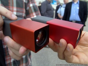 The Limited Edition Lytro camera: Orange, with a brushed metal finish (right: the Red Hot model)