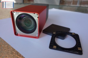 First, remove the black plastic cover around the lens. [How to disassemble your Lytro Camera]