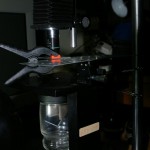 Prototyp #4: Lytro/Zeiss LichtFeld Mikroskop mit Durchlicht, Aufbau inspiriert durch das Harvard Plenoptic Microscope (Foto: Peter Lee)