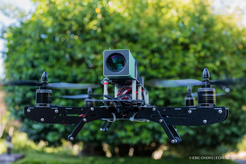 ADS 400Q quadcopter with Lytro light field camera mounted on it (photo: Eric Cheng, echeng.com)