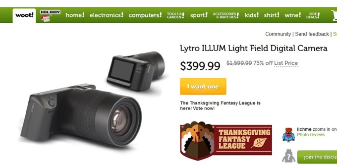 Special Offer: Lytro Illum for 400 US-Dollars at Woot